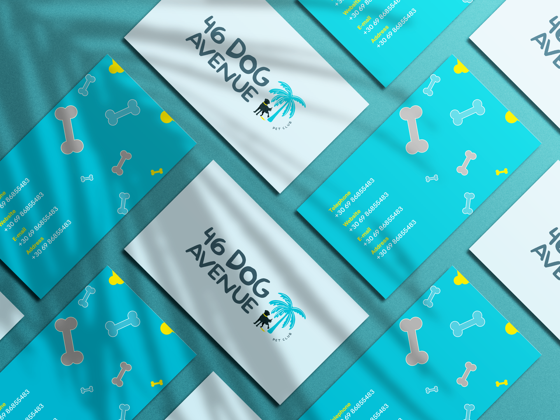 46 Dog Avenue branded business cards
